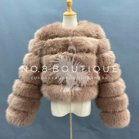 Premium bridal classic 5 row faux fur jacket