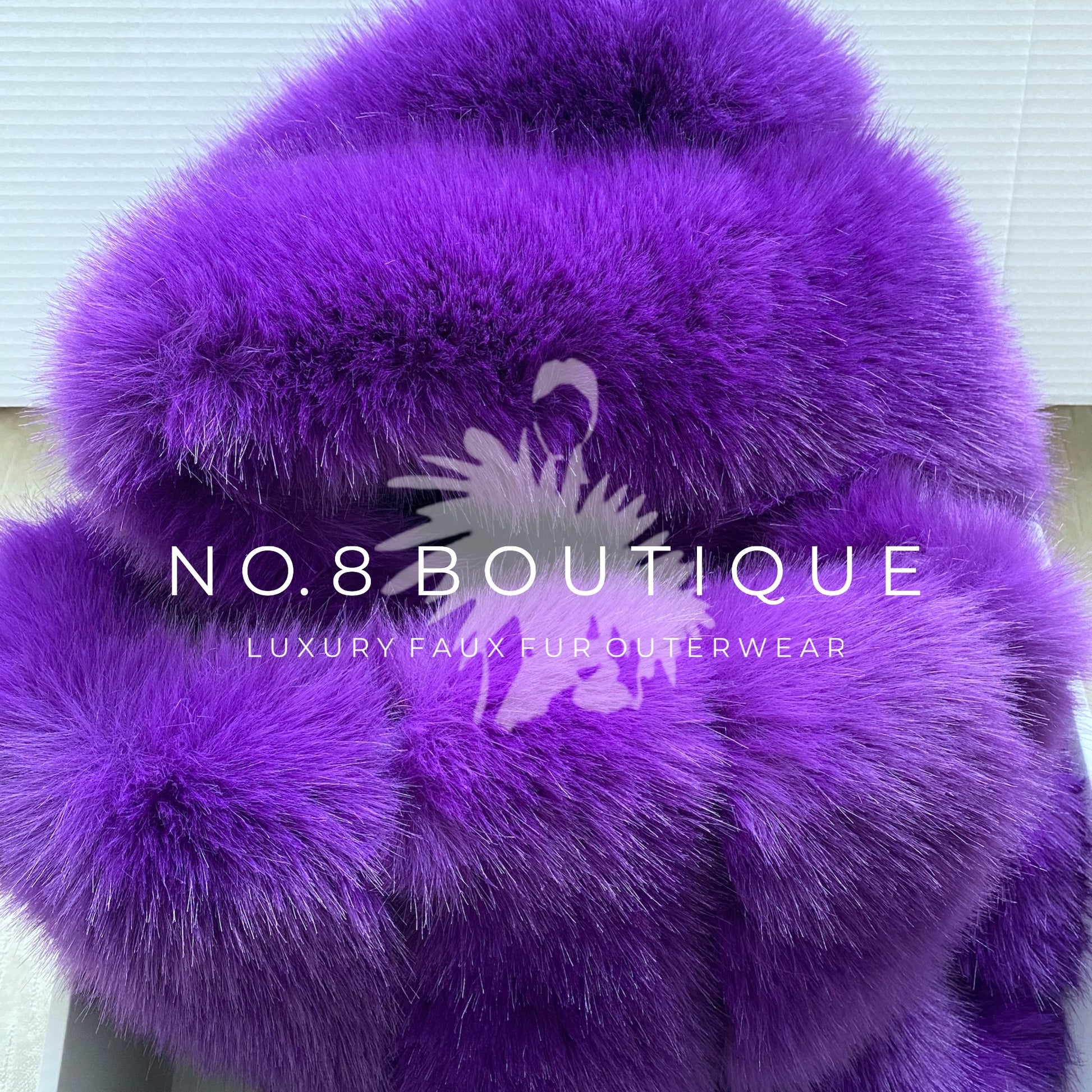 Purple colour premium faux fur hooded jacket