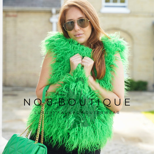 Shaggy Mongolian faux fur gilet