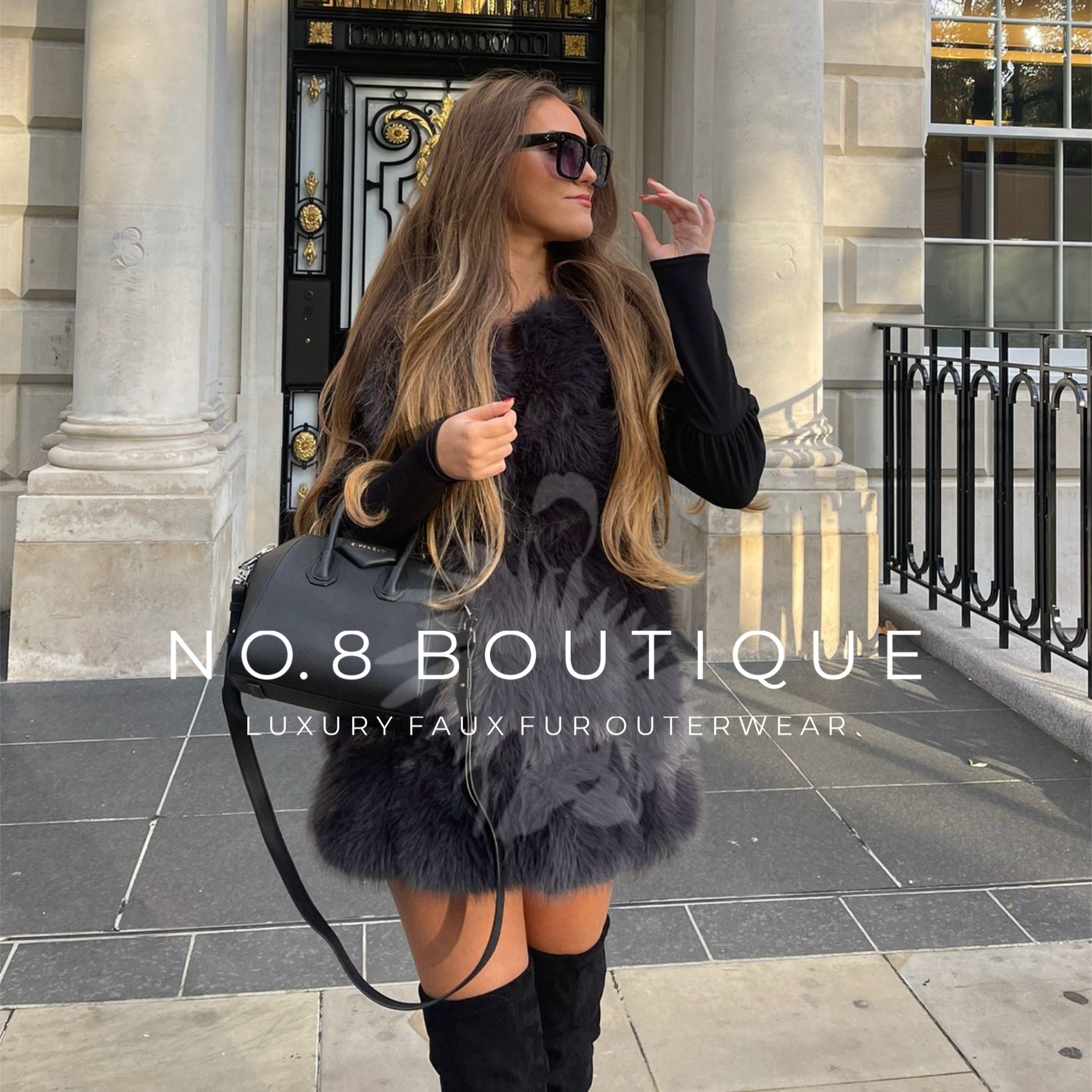 6 Row Panelled Faux Fur Gilet No.8 Boutique London