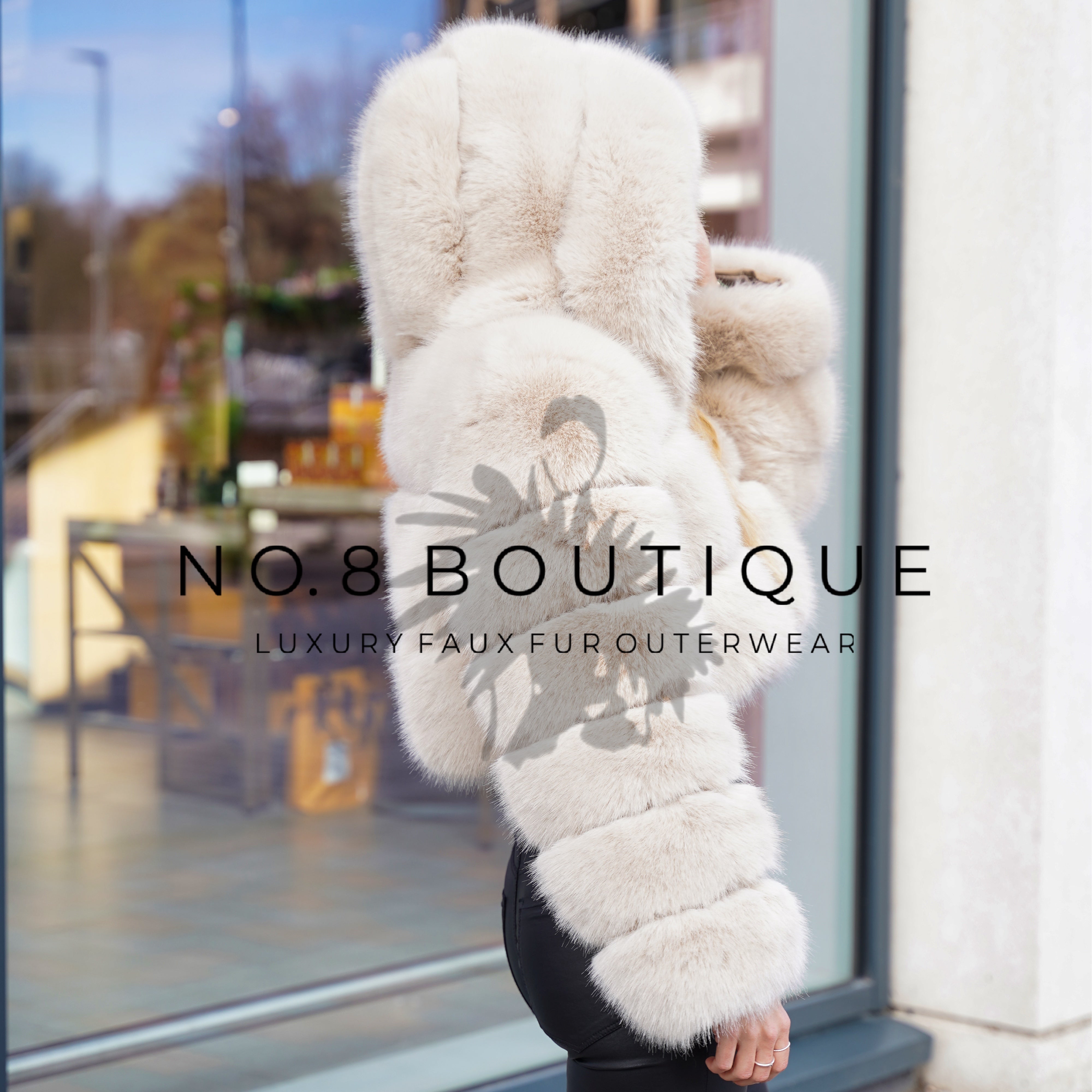 Cropped Hooded Faux Fur Jacket No.8 Boutique London