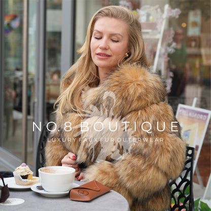 Urban style raccoon faux fur jacket with luxurious feel