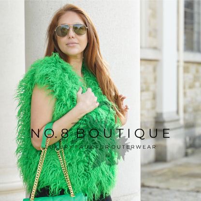 Urban style shaggy Mongolian faux fur gilet for fashionable warmth