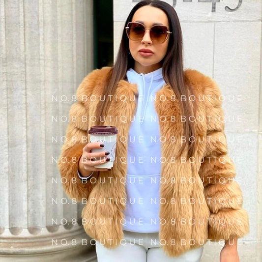 Vienna straight row faux fur jacket