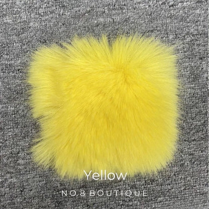 Winter chic yellow faux fur jacket