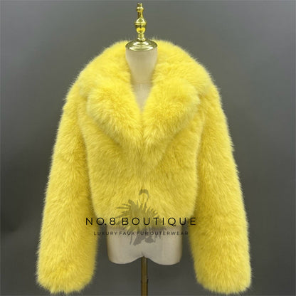 Yellow Rome Faux Fur Jacket