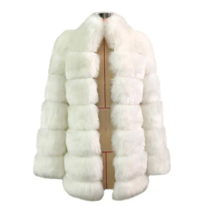 White colour 7 row faux fur coat