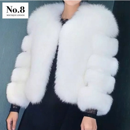 Geneva faux fur straight front jacket