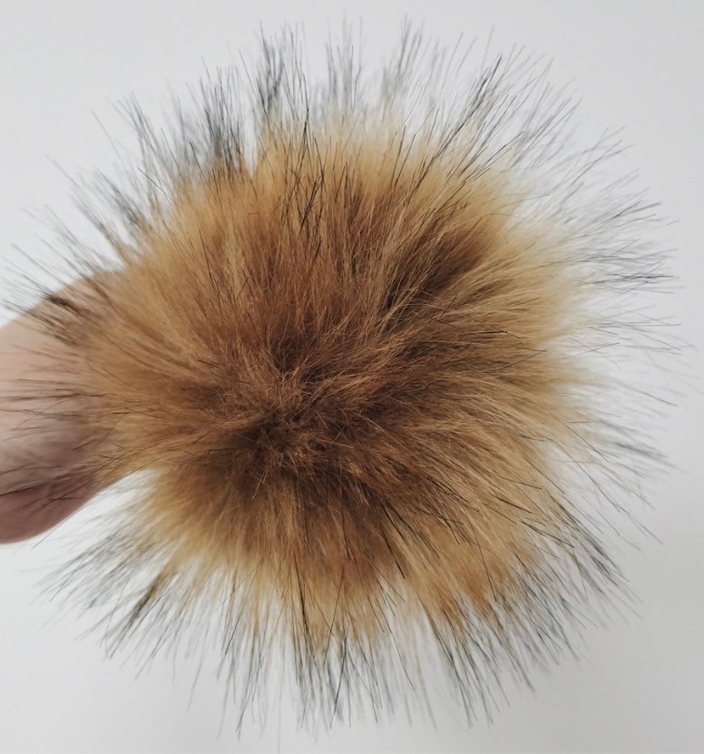 Cashmere/Angora Faux Fur Bobble Hat - Ribbed Knit