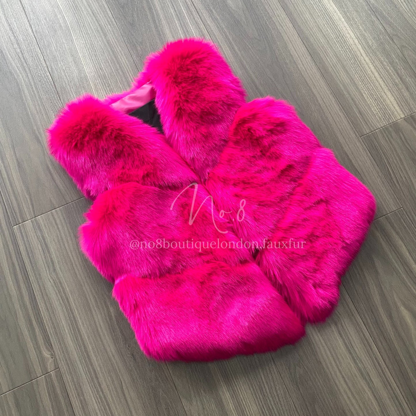 Pink 3 row faux fur gilet