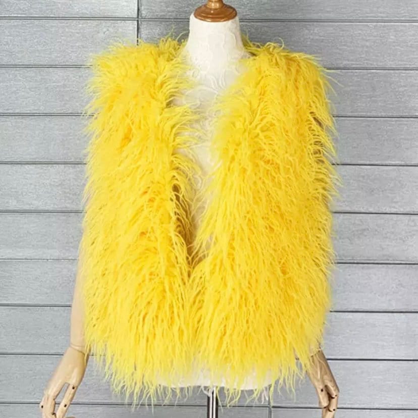 Winter chic shaggy Mongolian faux fur gilet for a statement piece